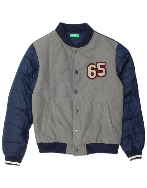 Μπουφάν Benetton Boys Graphic Varsity 13-14 ετών 3XL Grey Polyester