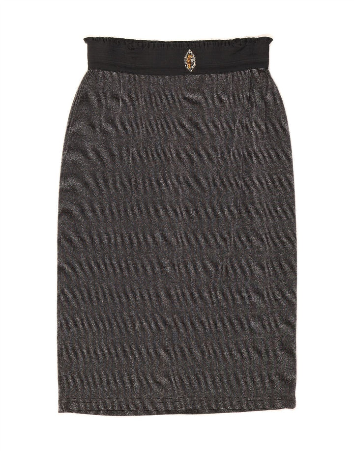 VINTAGE Womens Pencil Skirt W30 Medium Black Acrylic Vintage Vintage and Second-Hand Vintage from Messina Hembry 