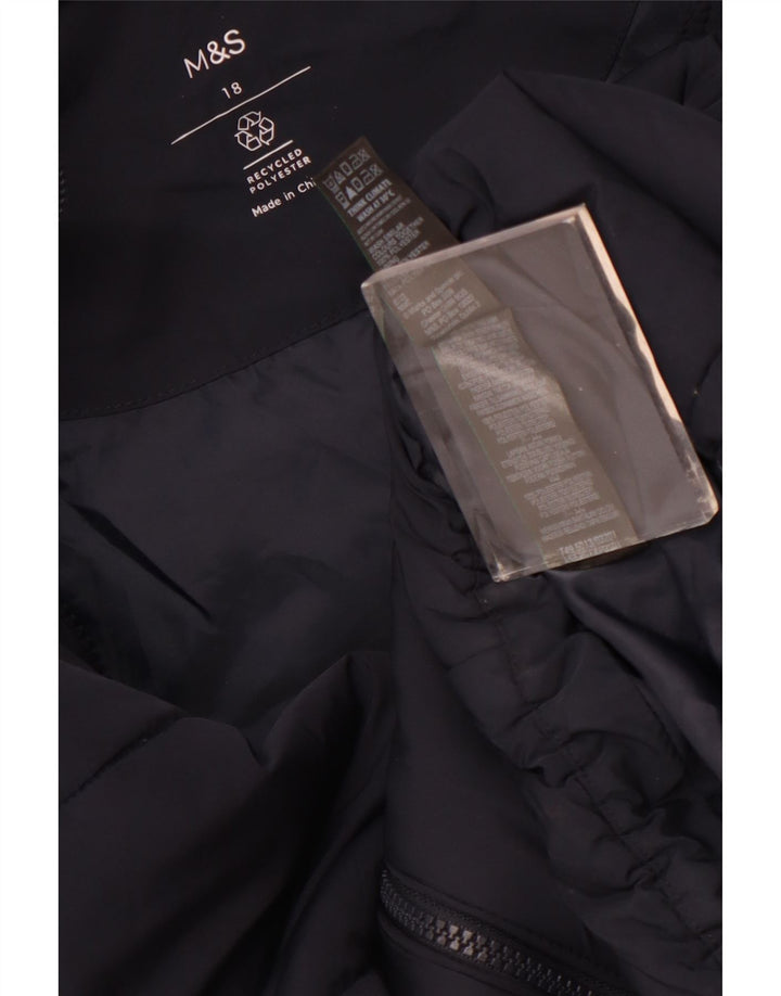 Marks & Spencer Γυναικείο μπουφάν με κουκούλα UK 18 XL Navy Blue Polyester