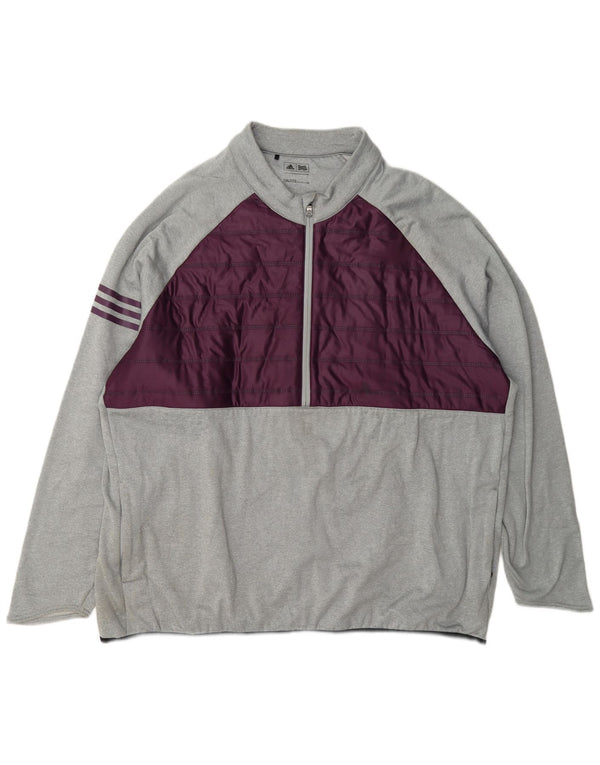 Ανδρική φόρμα πουλόβερ με φερμουάρ Adidas Top 2XL Γκρι πολυεστέρας