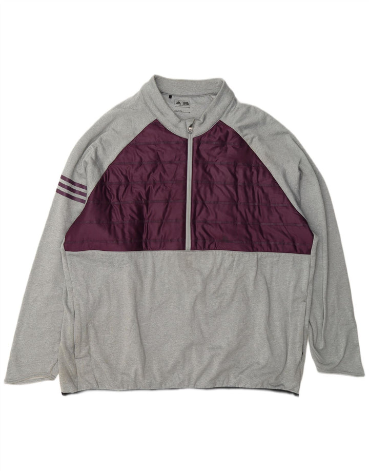 Ανδρική φόρμα πουλόβερ με φερμουάρ Adidas Top 2XL Γκρι πολυεστέρας