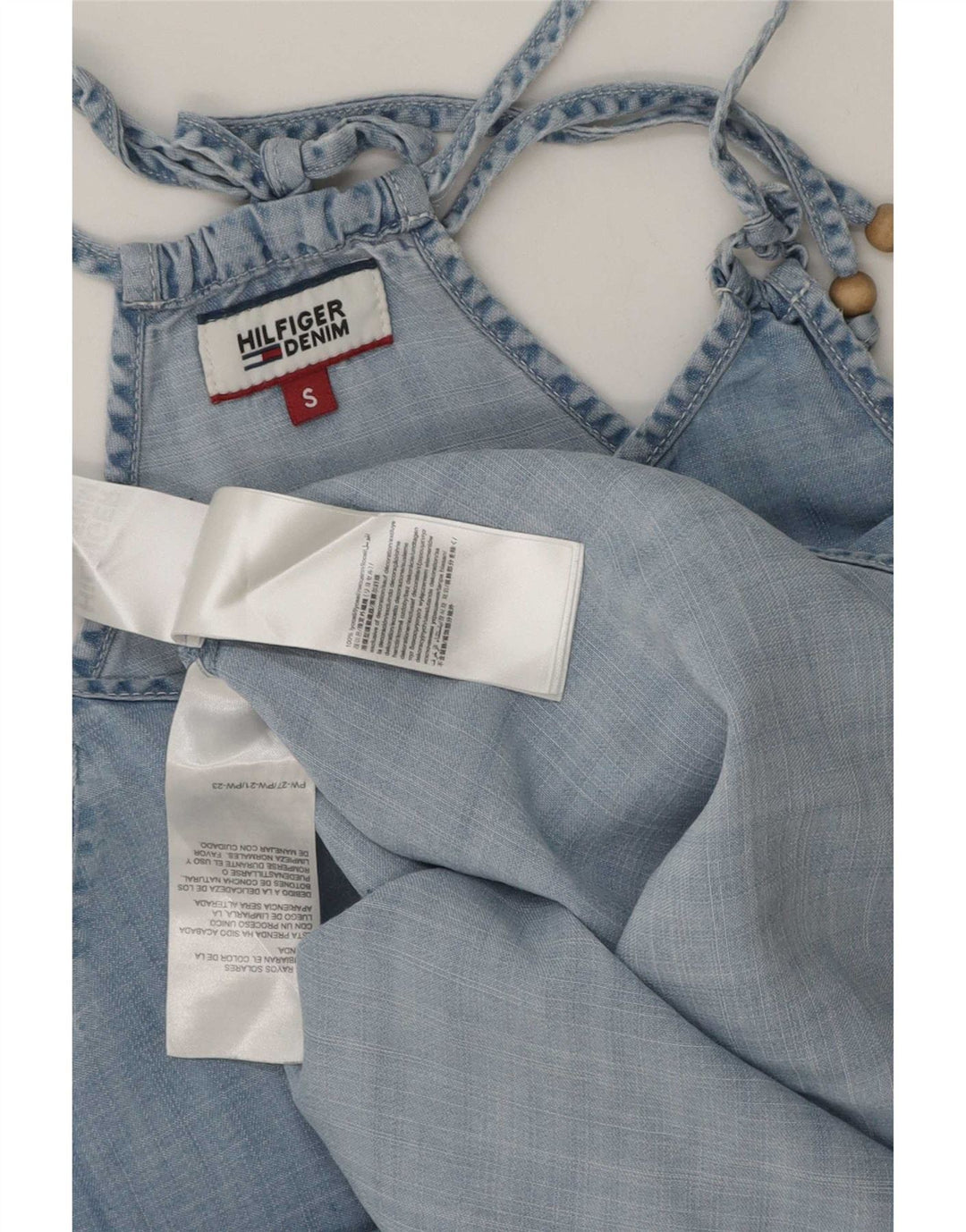 Tommy Hilfiger Womens Halter Top 10 Small Blue Lyocell