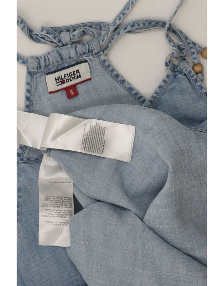 Tommy Hilfiger Womens Halter Top 10 Small Blue Lyocell