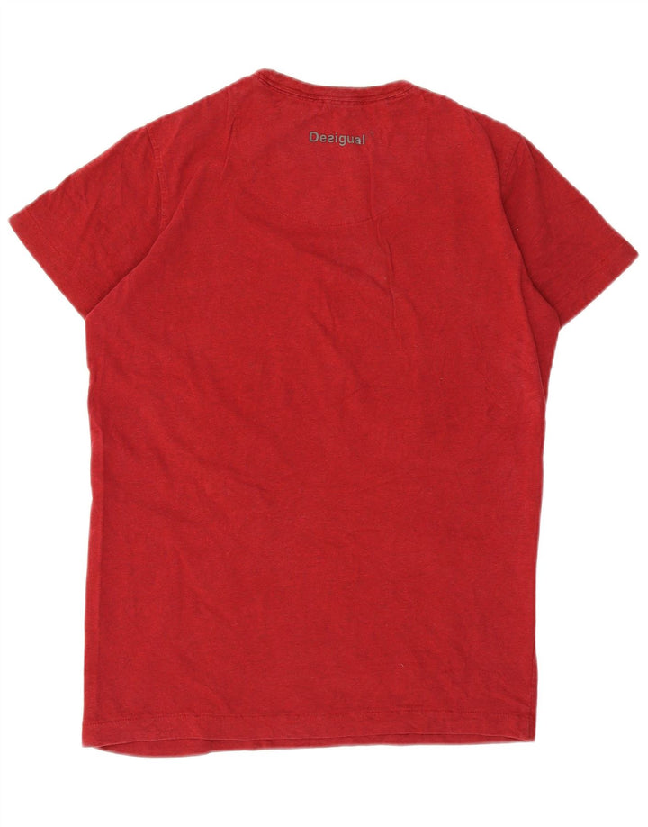 Ανδρικό γραφικό T-Shirt Desigual Top Μικρό κόκκινο βαμβακερό