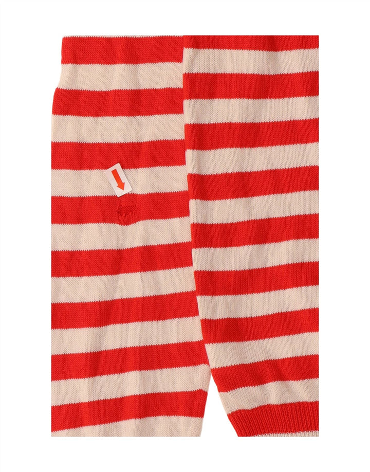 Marks & Spencer Γυναικείο πουλόβερ με λαιμόκοψη UK 14 μεσαίο κόκκινο ριγέ