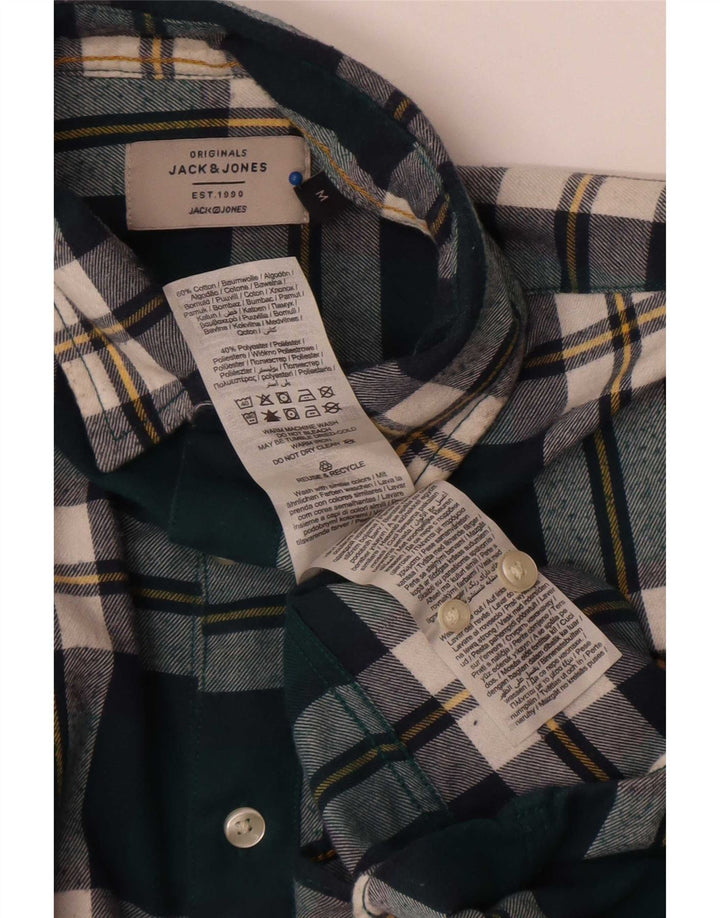 Jack & Jones Ανδρικό φανελένιο πουκάμισο Βαμβακερό μεσαίο πράσινο καρό