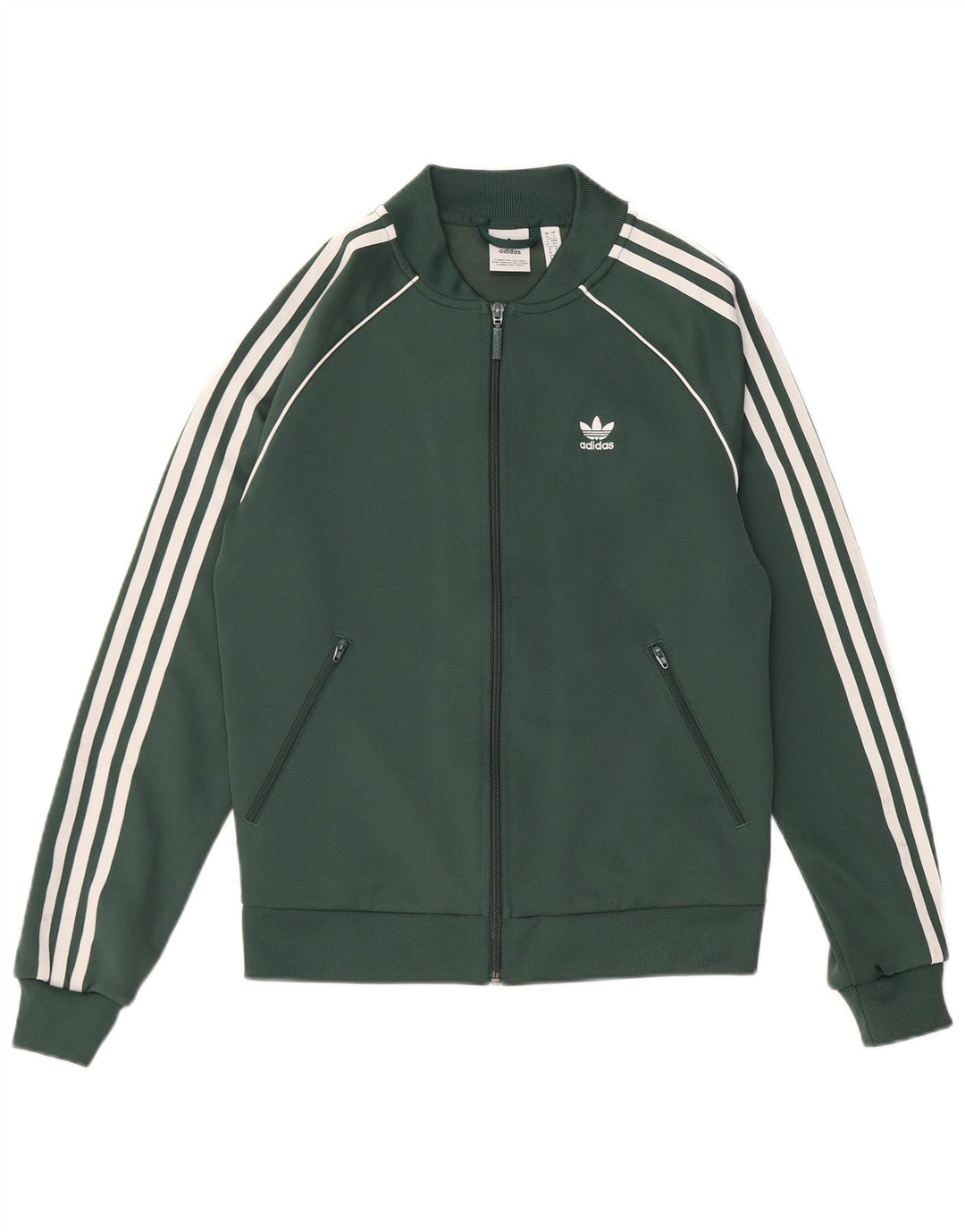 Γυναικεία αθλητική φόρμα Adidas κανονική εφαρμογή Top Jacket UK 10 Small Green Polyester