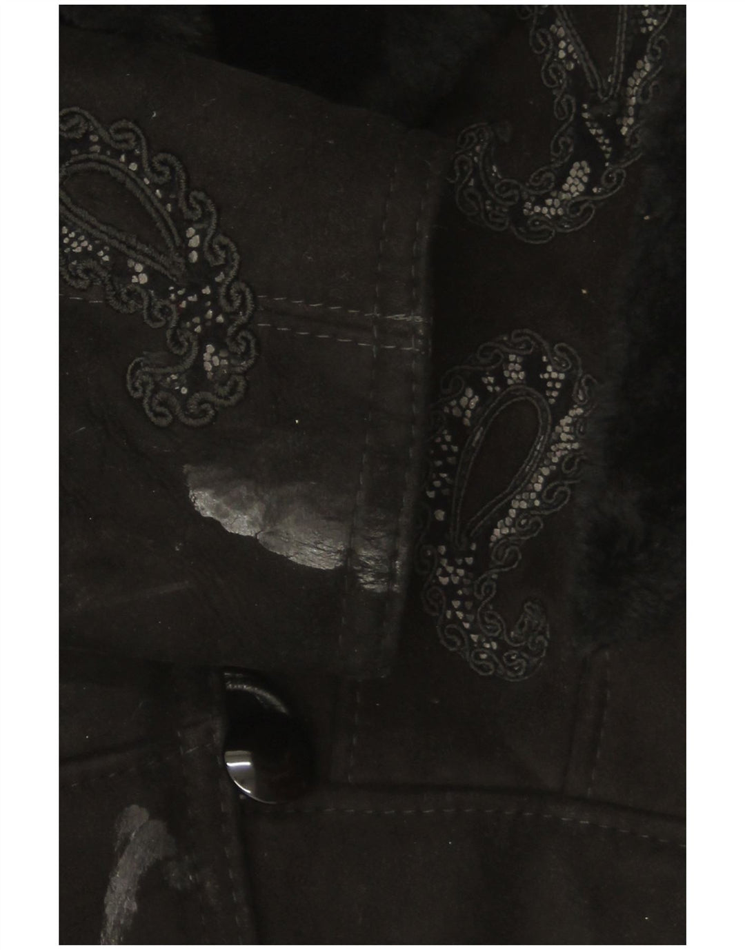 Vintage Γυναικείο Shearling Jacket UK 18 XL Black Paisley