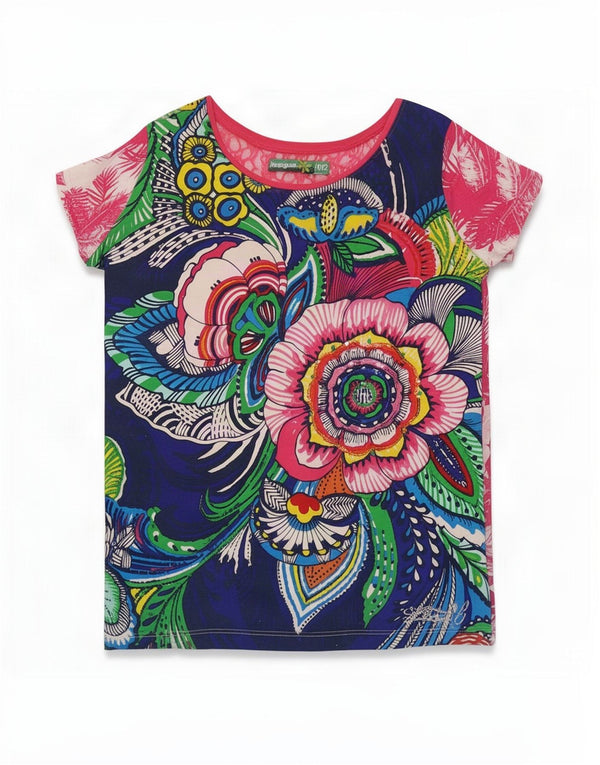 Desigual Girls Graphic T-Shirt Top 11-12 Years Πολύχρωμο Floral