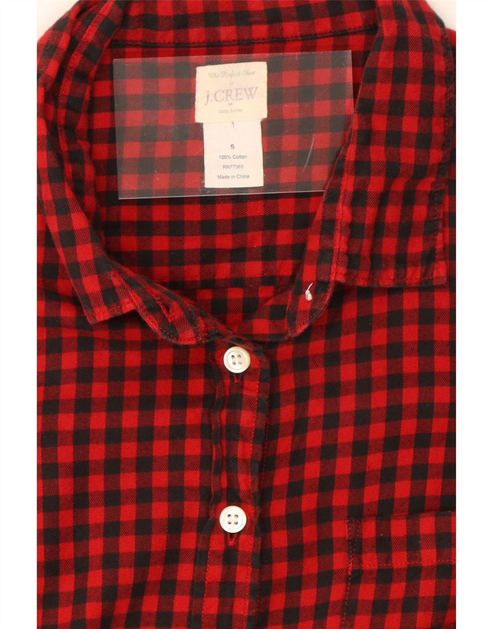 J. CREW Womens Flannel Shirt UK 10 Small Red Gingham Cotton Vintage J. Crew and Second-Hand J. Crew from Messina Hembry 