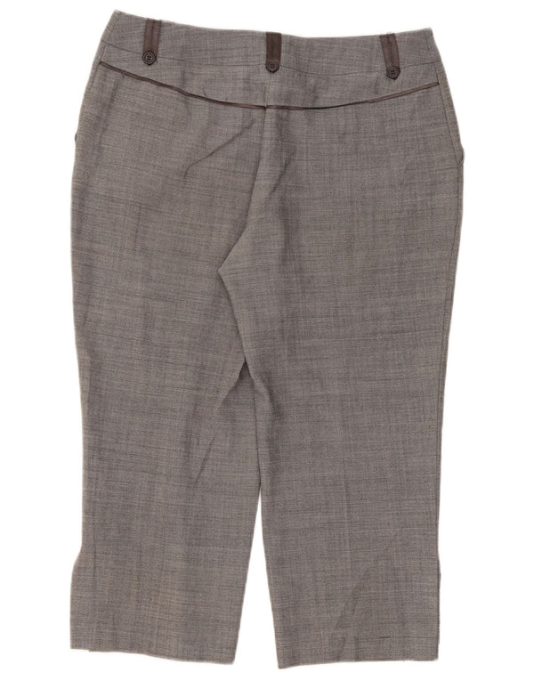 Marks & Spencer Γυναικείο παντελόνι Capri UK 12 Medium W32 L22 Grey Polyester