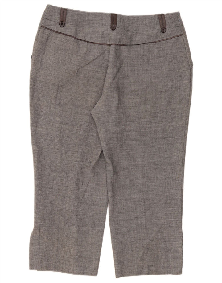 Marks & Spencer Γυναικείο παντελόνι Capri UK 12 Medium W32 L22 Grey Polyester