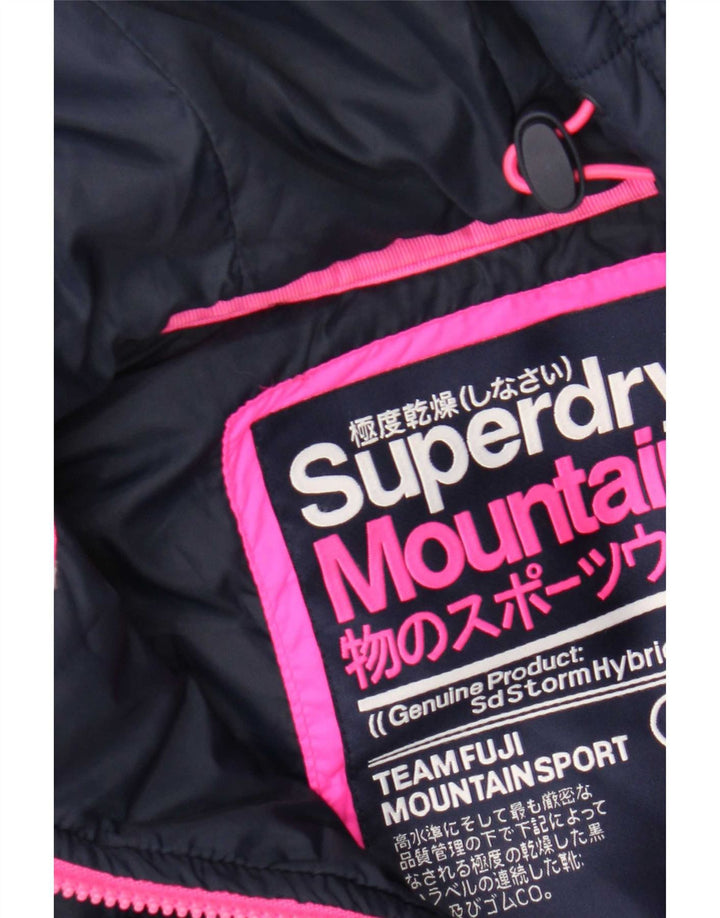 Superdry γυναικείο μπουφάν με κουκούλα UK 8 Small Navy Blue Flecked Polyester