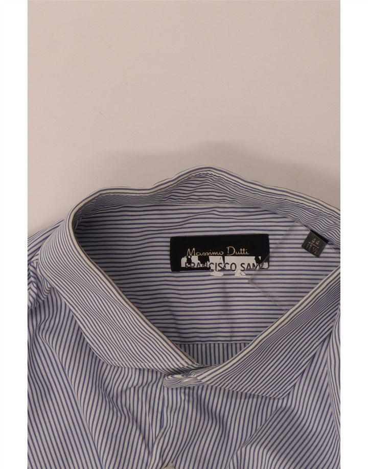 Ανδρικό πουκάμισο Massimo Dutti Μέγεθος 44 17 1/2 XL Blue Pinstripe