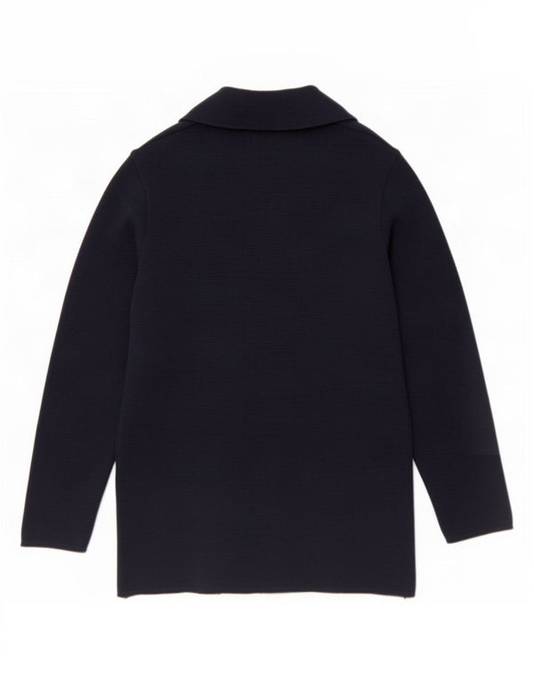 Carrera Mens Double Breasted Cardigan Sweater Medium Navy Blue Virgin Wool