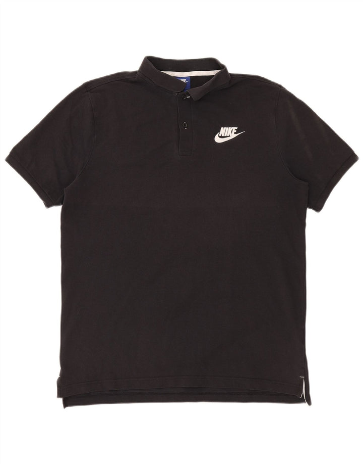 Ανδρικό μπλουζάκι πόλο Nike μεγάλο μαύρο βαμβακερό