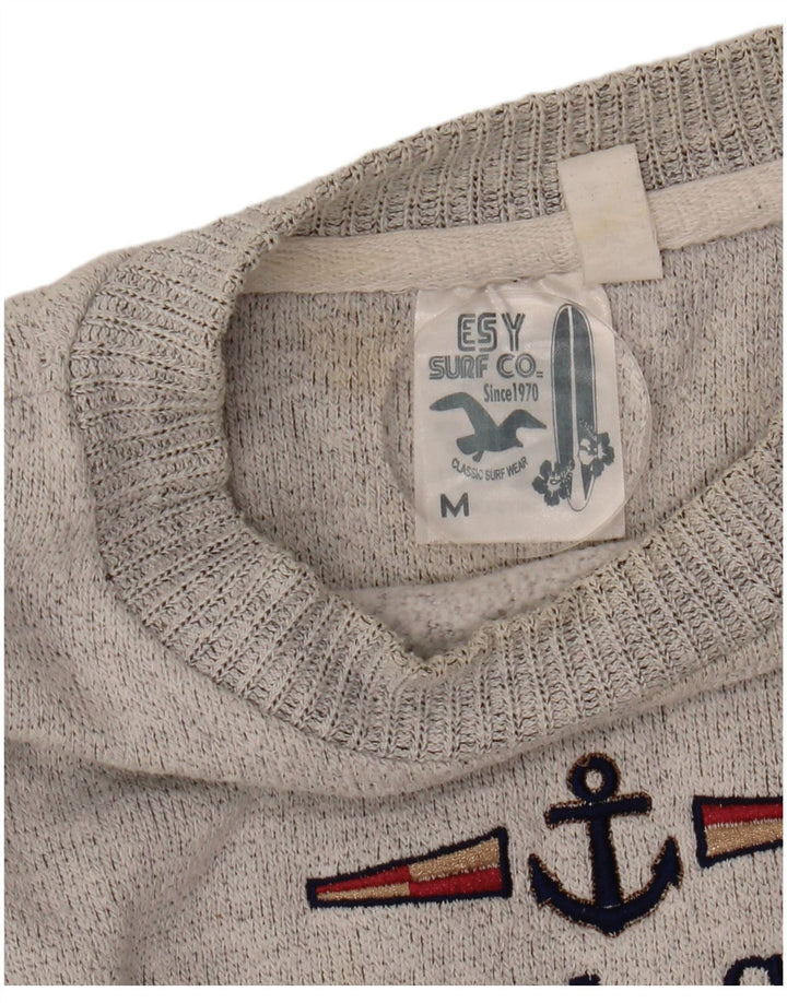 ESY SURF CO. Ανδρικό γραφικό φούτερ Jumper Medium Grey Cotton