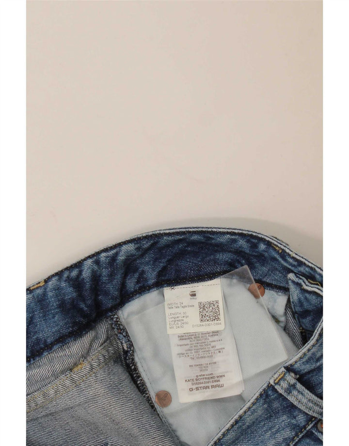 G-Star Γυναικείο Distressed Straight Jeans W24 L30 Blue Cotton