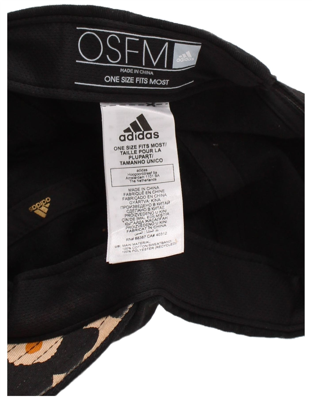 Γυναικείο καπέλο μπέιζμπολ Adidas One Size μαύρο βαμβακερό