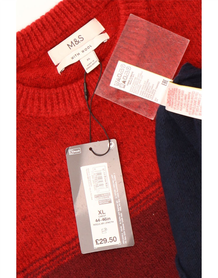 Marks & Spencer Ανδρικό πουλόβερ με λαιμόκοψη XL πολύχρωμο ριγέ