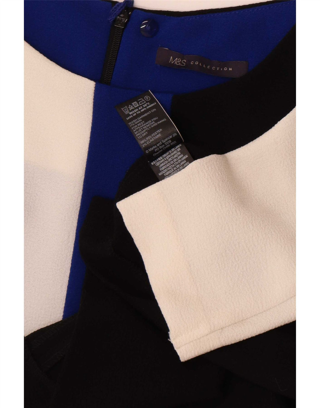 Marks & Spencer Γυναικείο φόρεμα Shift UK 12 Medium Black Colourblock