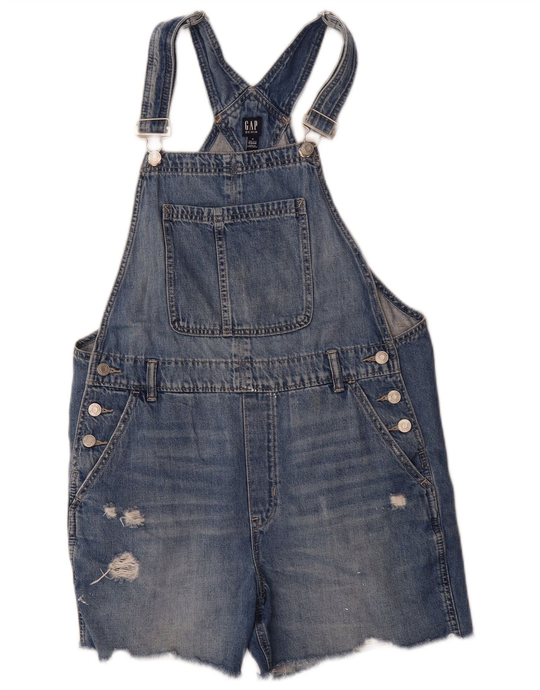 Gap Womens Distressed Dungarees Τζιν σορτς μεσαίο W36 μπλε βαμβακερό
