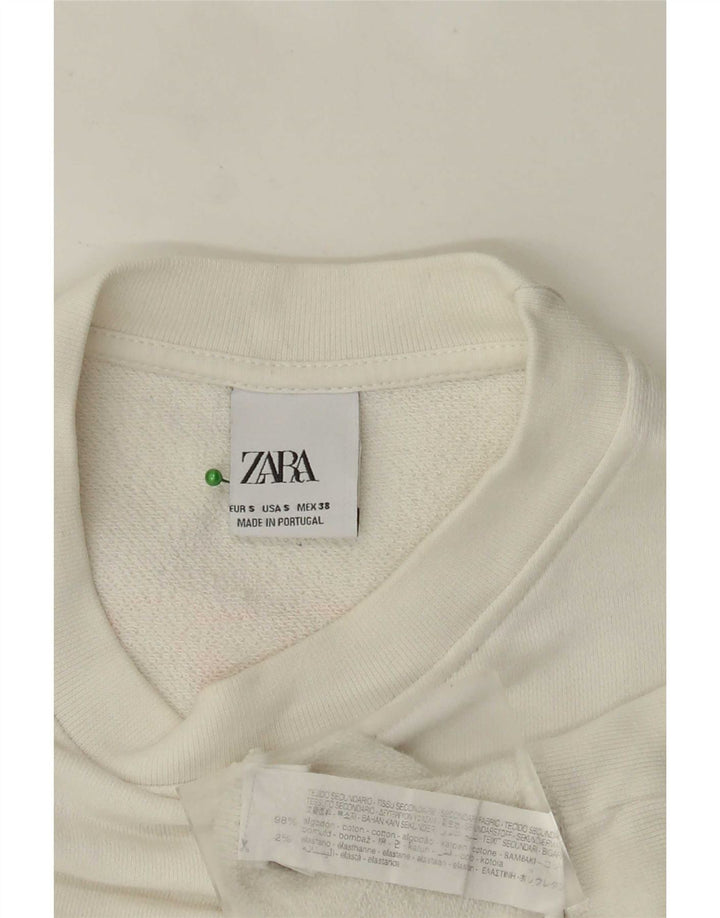 Ανδρικό γραφικό φούτερ Zara Jumper Μικρό λευκό βαμβακερό