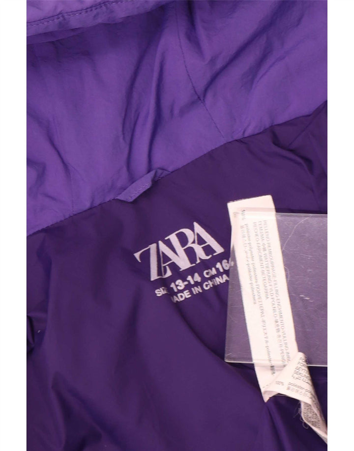 Zara Girls Hooded Jacket με επένδυση 13-14 Years Purple Polyester