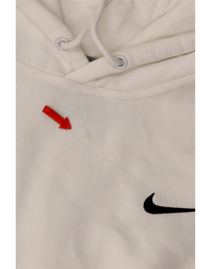 Ανδρικό μπλουζάκι με κουκούλα Nike, μικρό λευκό βαμβακερό
