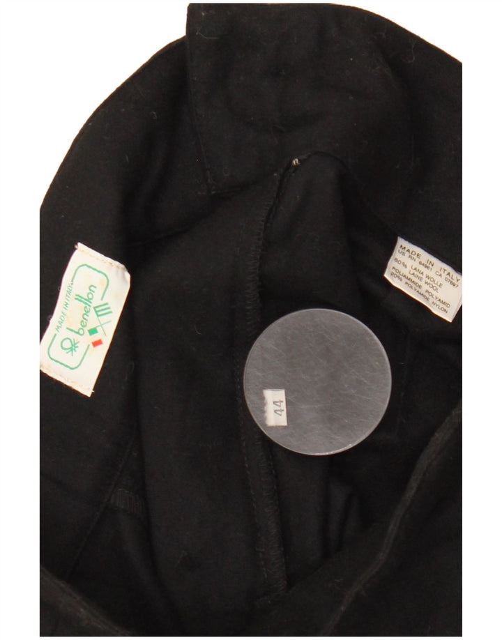 Benetton Γυναικεία Ψηλόμεση Μίντι Φούστα IT 44 Medium W28 Μαύρη Μάλλινη