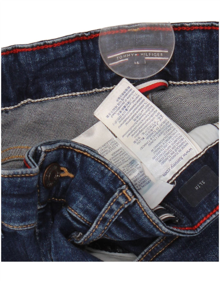 TOMMY HILFIGER Girls Slim Jeans 13-14 ετών W26 L29 Μπλε βαμβακερό