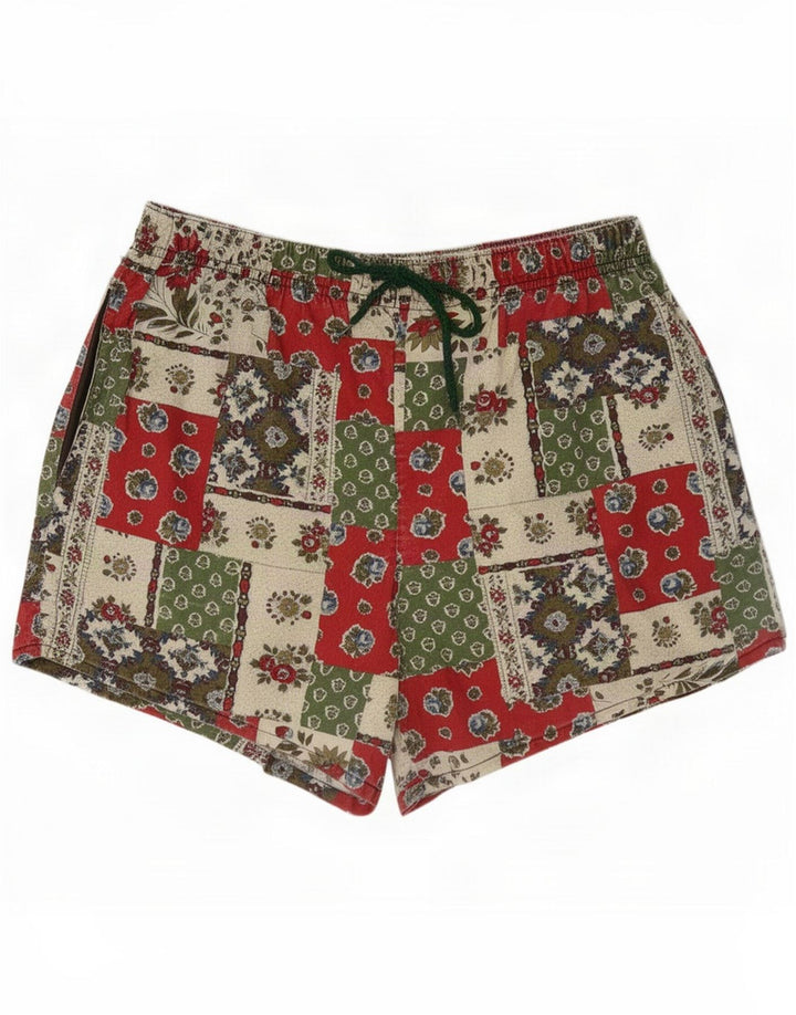 Vintage γυναικείο σορτς UK 14 Medium W30 Πολύχρωμο Patchwork