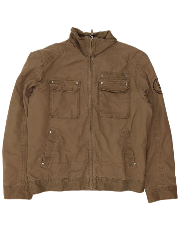 Esprit Mens Utility Jacket UK 40 Large Brown Βαμβακερό