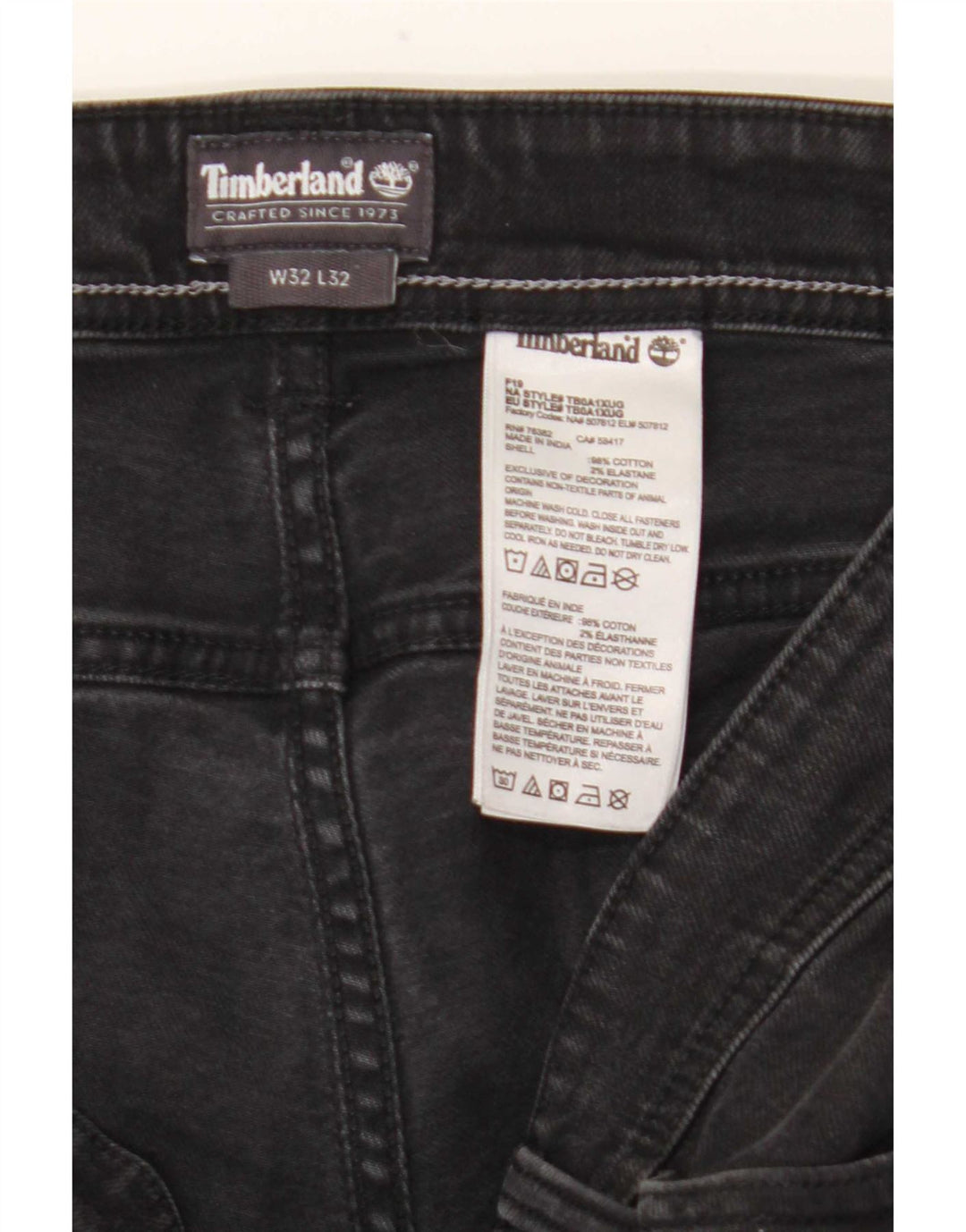Ανδρικό τζιν Timberland Slim W32 L32 Μαύρο βαμβακερό