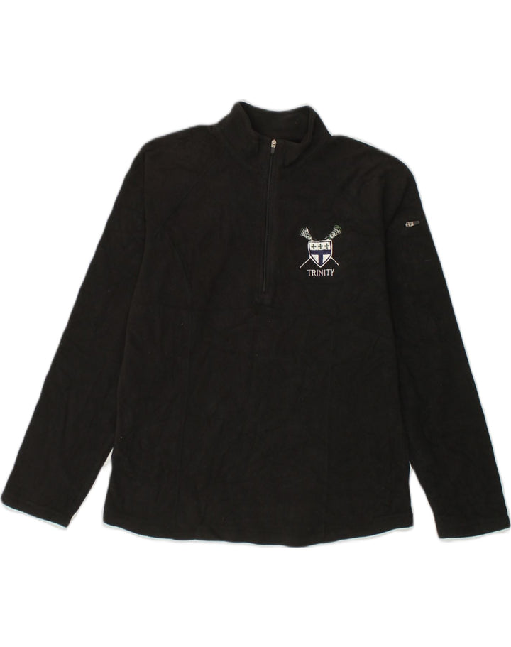 L.L.BEAN Womens Loose Fit Zip Neck Fleece Jumper UK 10 Small Black | Vintage L.L.Bean | Thrift | Second-Hand L.L.Bean | Used Clothing | Messina Hembry 