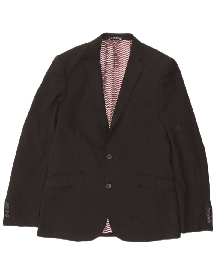 Marks & Spencer Ανδρικό Skinny Fit 2 Button Jacket UK 40 Large Black