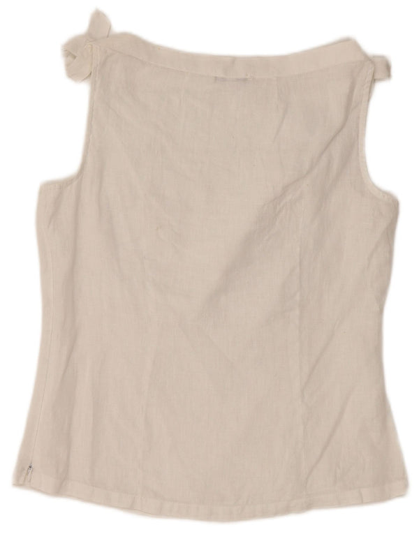 NARACAMICIE Γυναικεία Αμάνικη Μπλούζα Τοπ UK 8 Small White