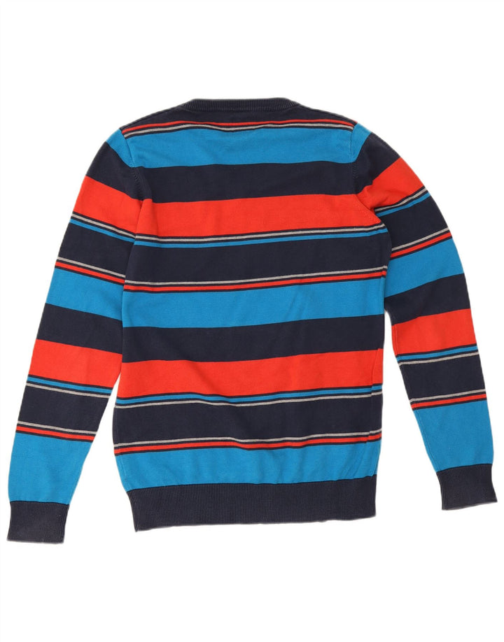 Jack & Jones Ανδρικό πουλόβερ με λαιμόκοψη με λαιμόκοψη, μικρό πολύχρωμο βαμβακερό ριγέ