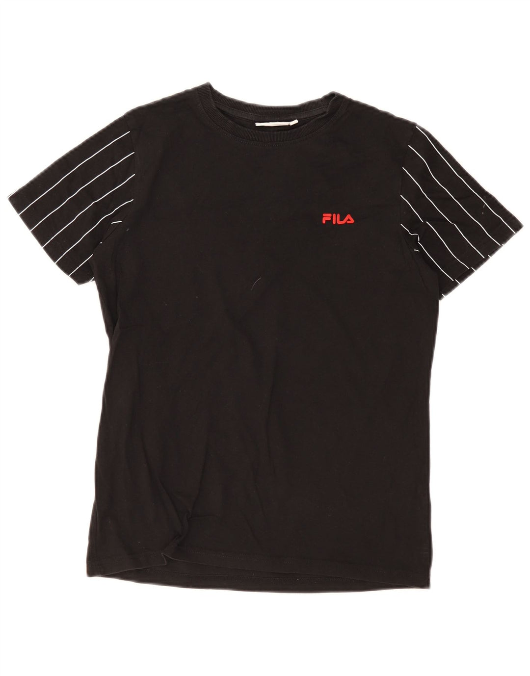 Fila Boys T-Shirt Top 13-14 Years Μαύρο ριγέ