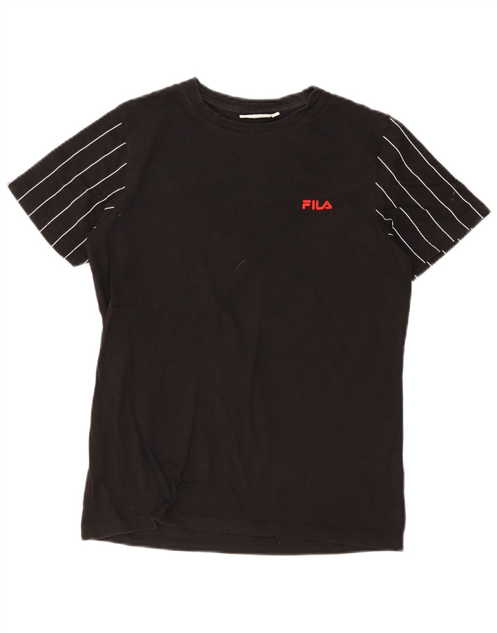 Fila Boys T-Shirt Top 13-14 Years Μαύρο ριγέ