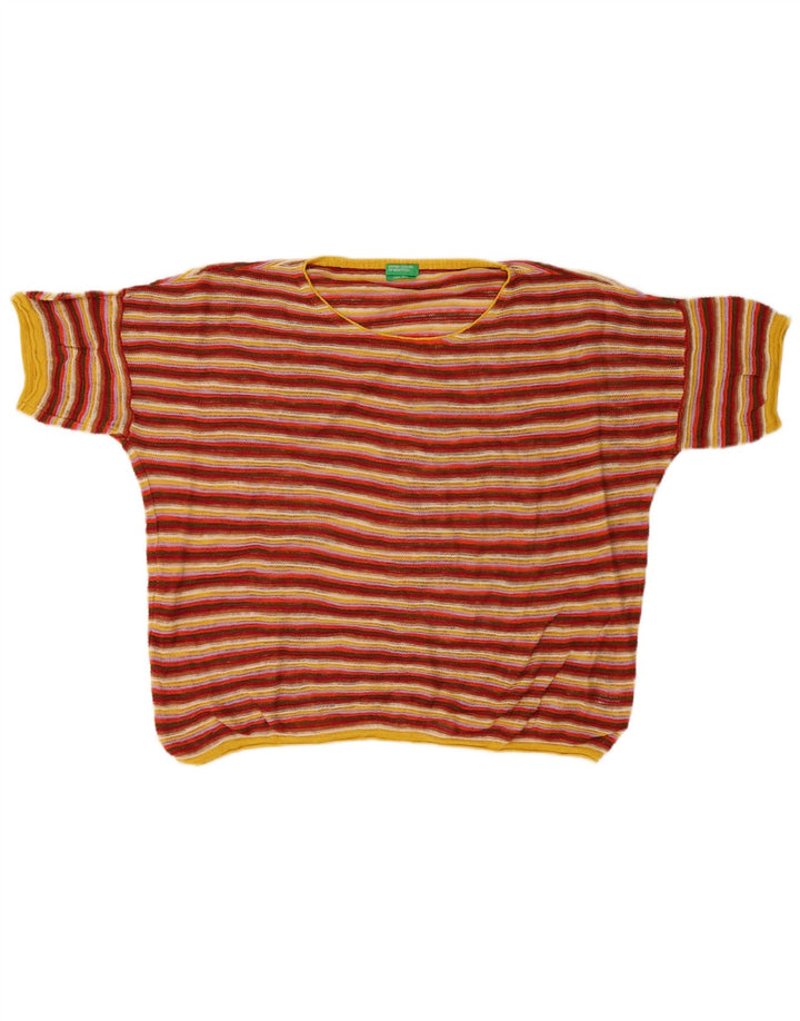 Benetton Γυναικείο πουλόβερ με λαιμόκοψη μεγάλου μεγέθους UK 10 Small πολύχρωμο