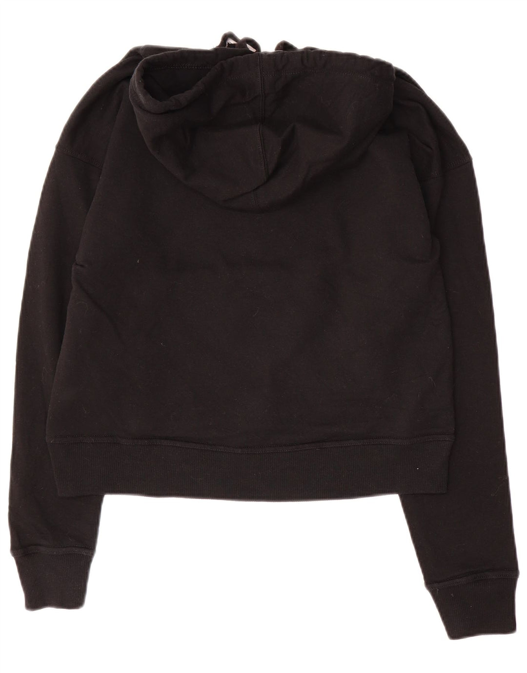 CHAMPION Γυναικείο υπερμεγέθη Crop Graphic Hoodie Jumper UK 6 XS μαύρο βαμβακερό