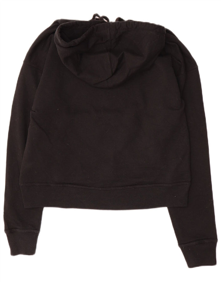 CHAMPION Γυναικείο υπερμεγέθη Crop Graphic Hoodie Jumper UK 6 XS μαύρο βαμβακερό