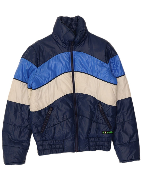 Belfe Ανδρικό μπουφάν IT 46 Small Navy Blue Colorblock Πολυαμίδιο