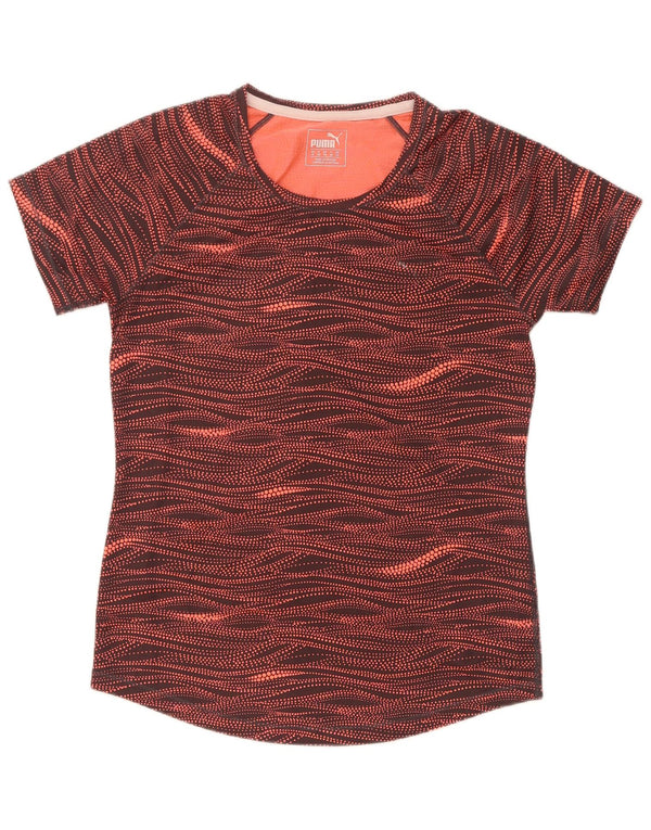 Puma Γυναικείο T-Shirt Abstract Pattern Top UK 12 Medium πολύχρωμο