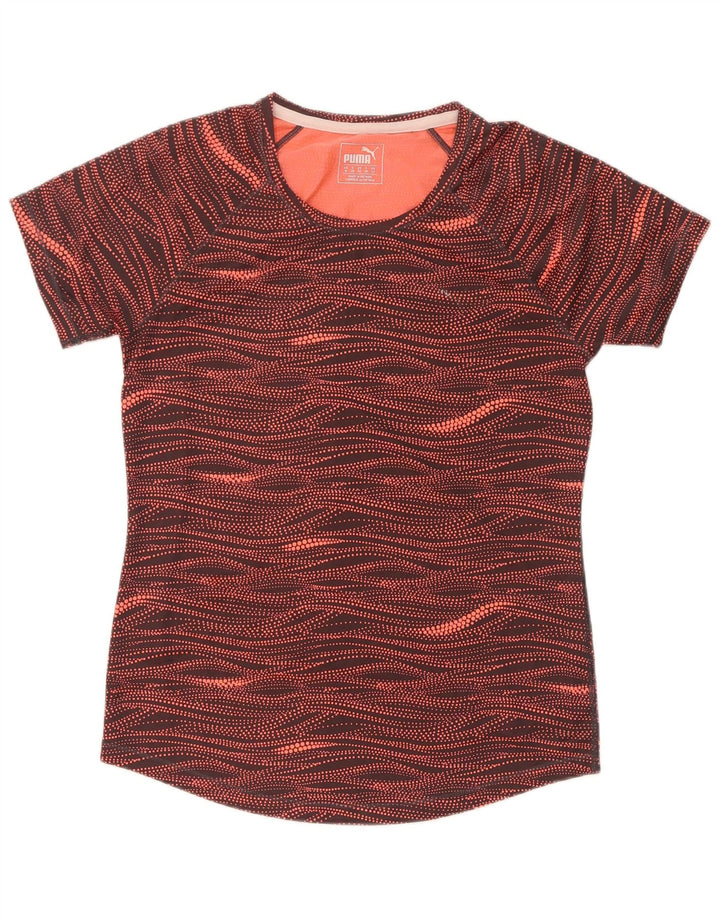 Puma Γυναικείο T-Shirt Abstract Pattern Top UK 12 Medium πολύχρωμο