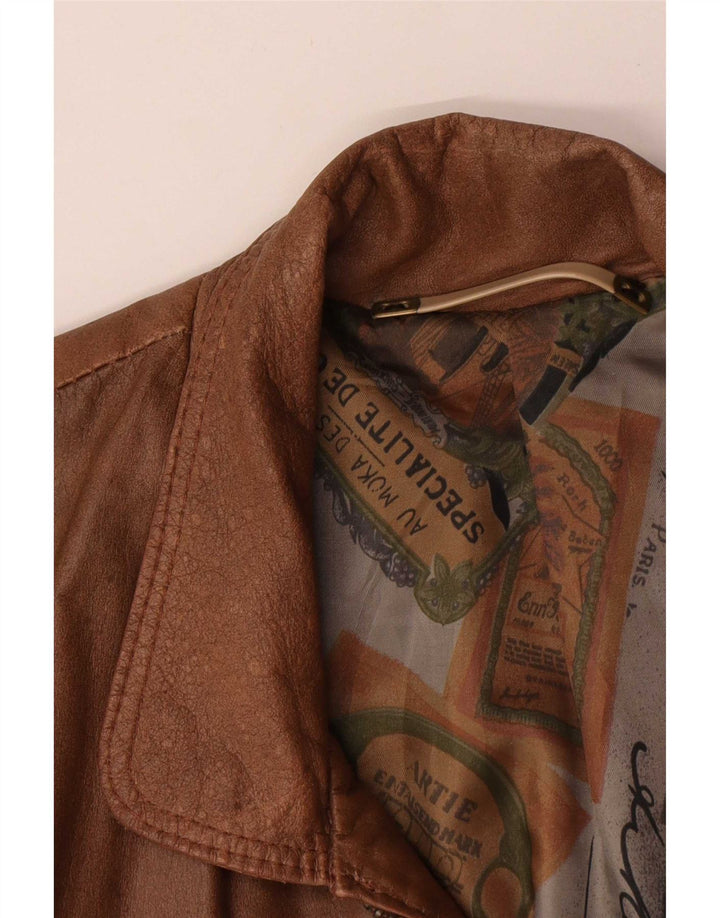 Vintage Ανδρικό Δερμάτινο Gilet UK 40 Large Brown