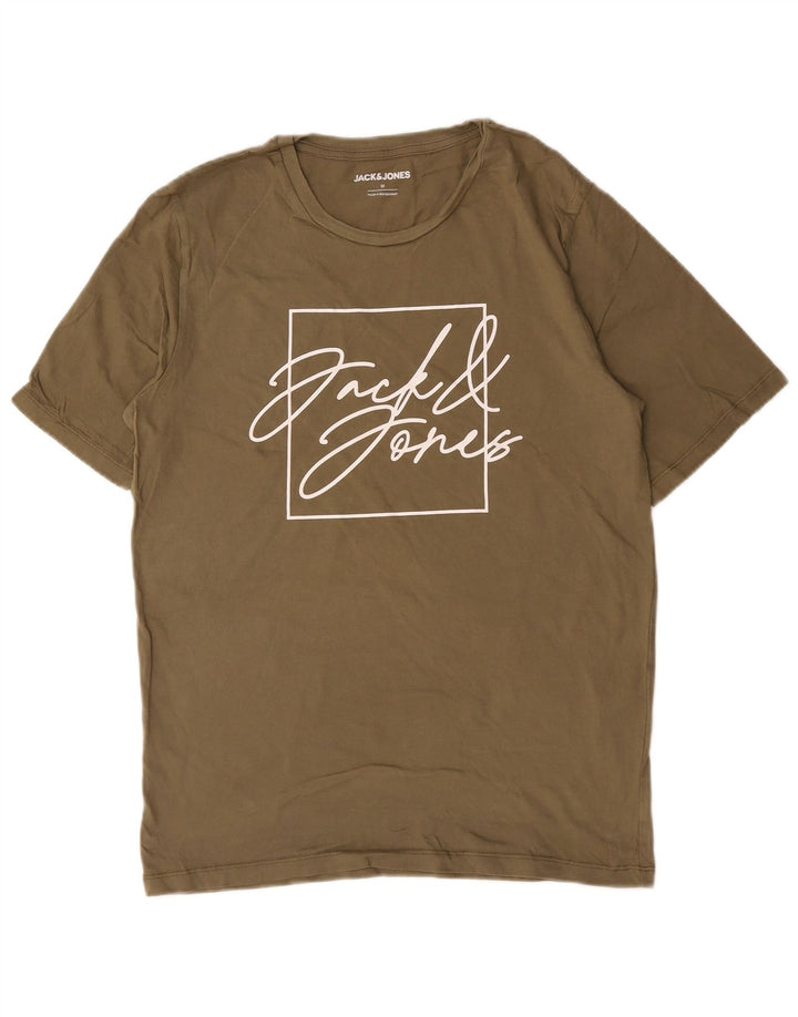 Ανδρικό γραφικό μπλουζάκι Jack & Jones Top Medium Khaki Cotton