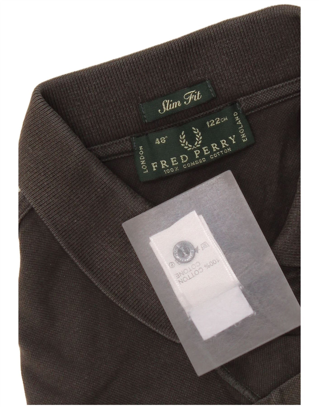 Fred Perry Ανδρικό πουκάμισο Polo Slim Fit μεγάλο γκρι βαμβακερό