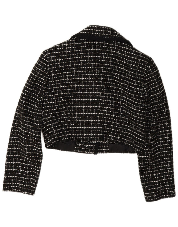 Vintage γυναικείο σακάκι 3 κουμπιών Crop Blazer IT 42 Medium Black Check